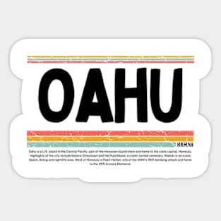 Oahu  Hawaii  Island  gift  art 90s style retro vintage 80s Sticker